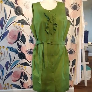 Green cotton Talbots button down dress